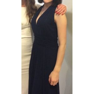 Simple navy prom dress